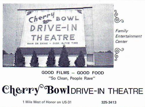 Cherry Bowl Drive-In Theatre - 1971 Ad (newer photo)
